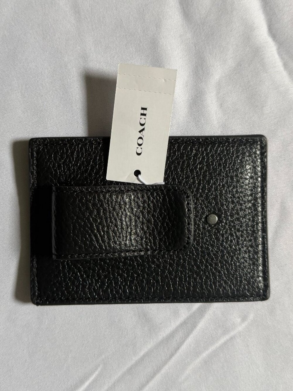 Coach Men's Card Case w/ Money Clip - Black Leather - NWT - Picture 5 of 6
